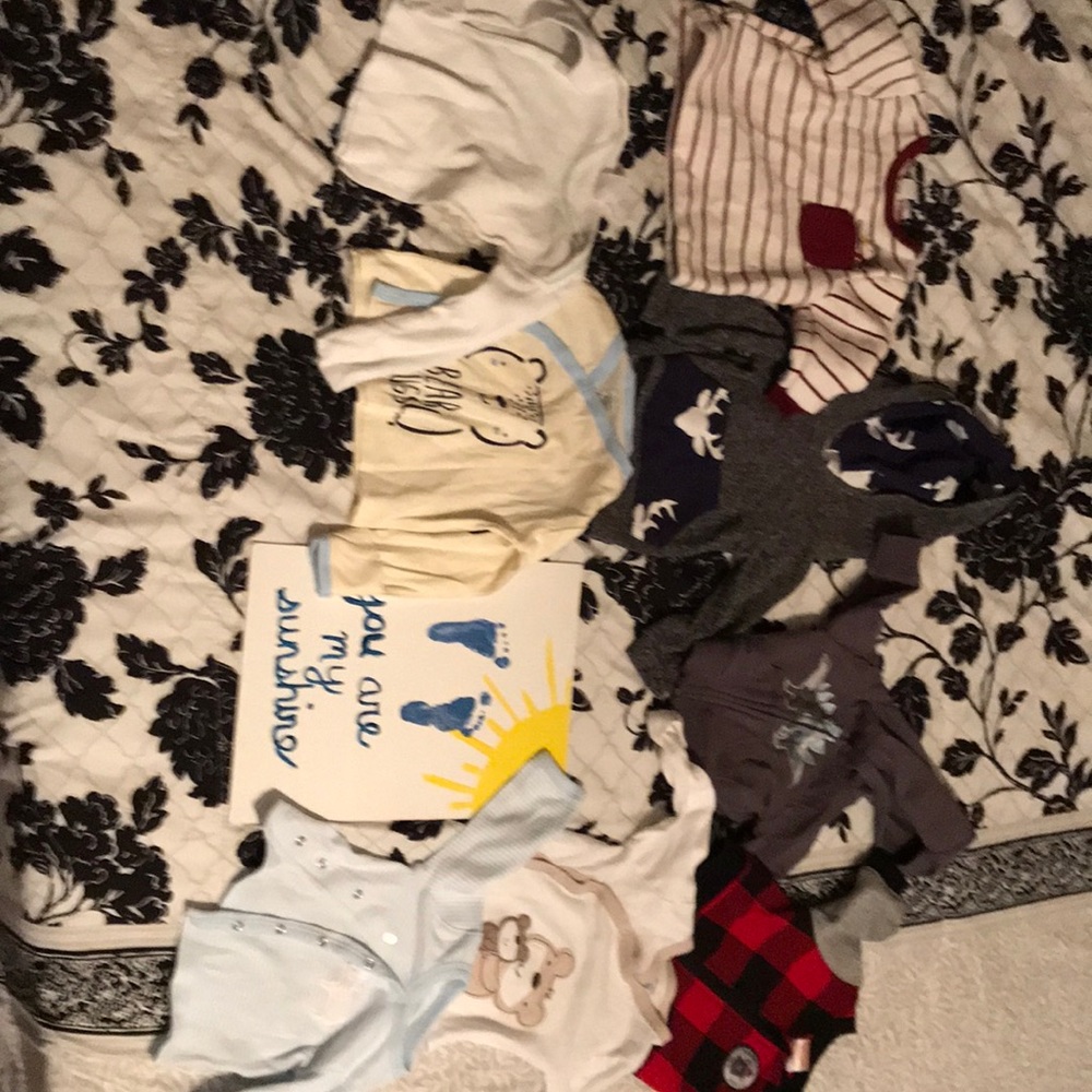 Four shirts four sweaters 0-3months
